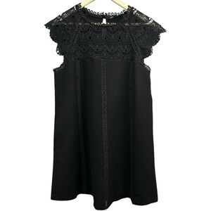 Shinestar Black Crochet Lace Dress Size XL